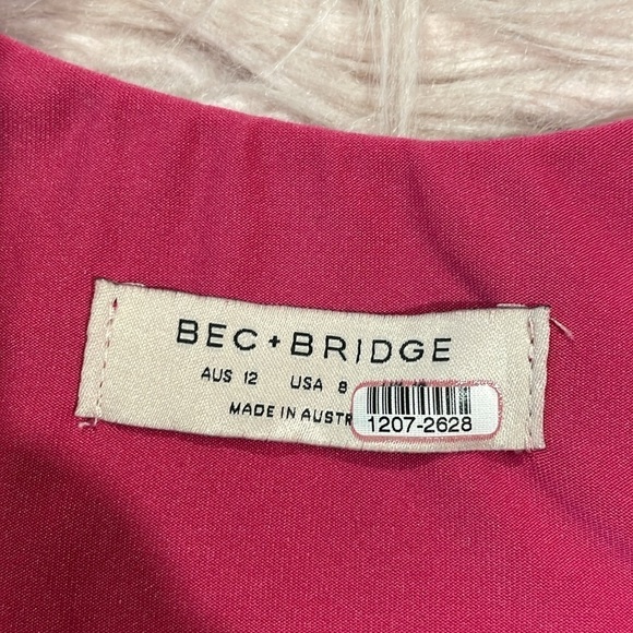 BEC & BRIDGE amelie short mini dress magenta neon pink bodycon - Picture 3 of 10